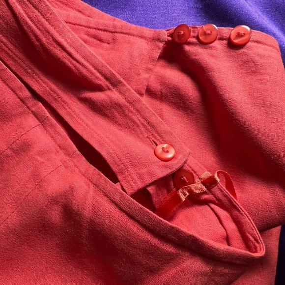 VTG 📌Casual W.E.A.R Maxi Linen Wrap Skirt with Gold Braid - Picture 10 of 16